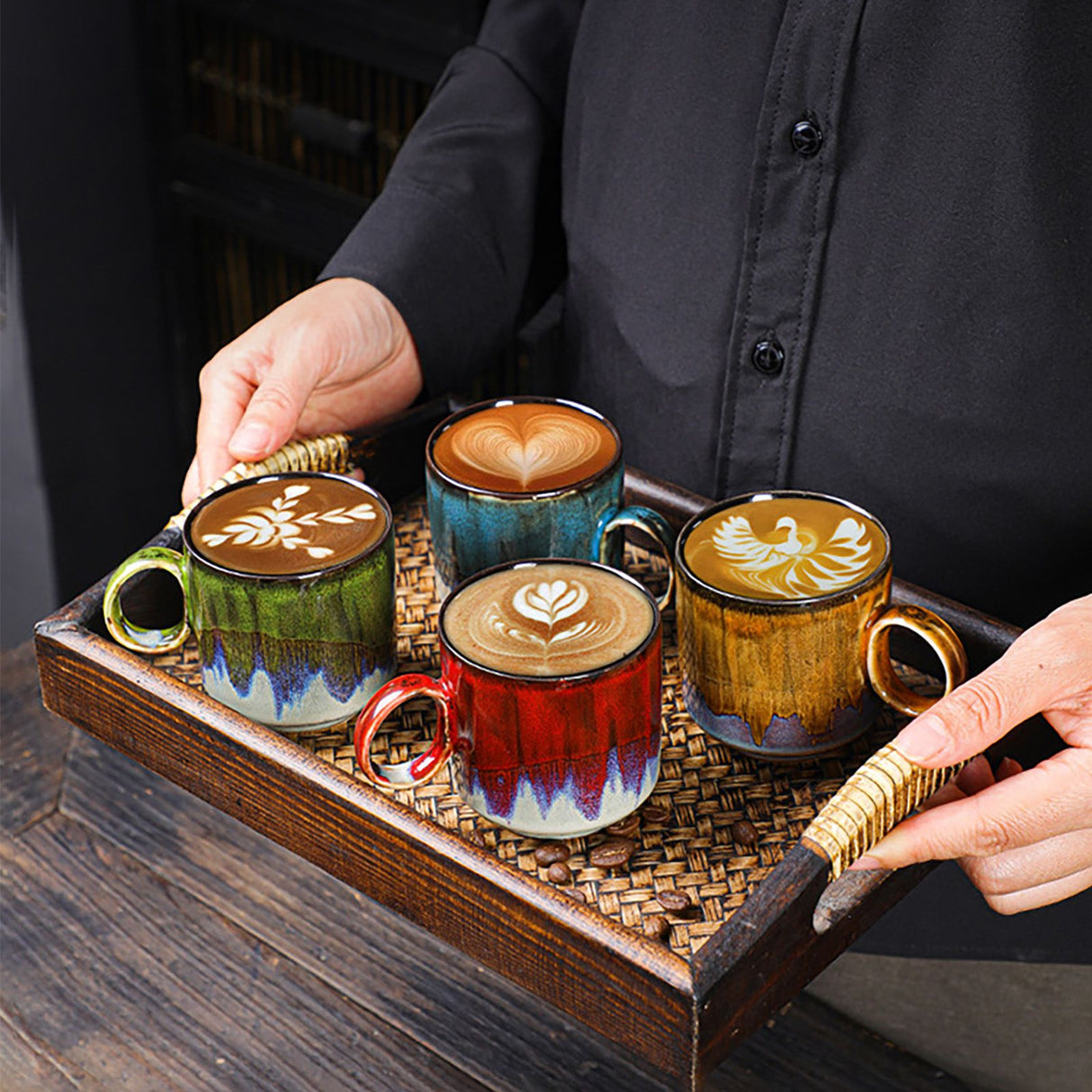 Ceramic Kiln Glaze Coffee Mug Large Capacity Large Handle Coffee Cup for Home Office