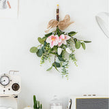 Wall Hanging Artificial Bouquet Lifelike False Flower Bouquet for Wedding Halloween - Rear View