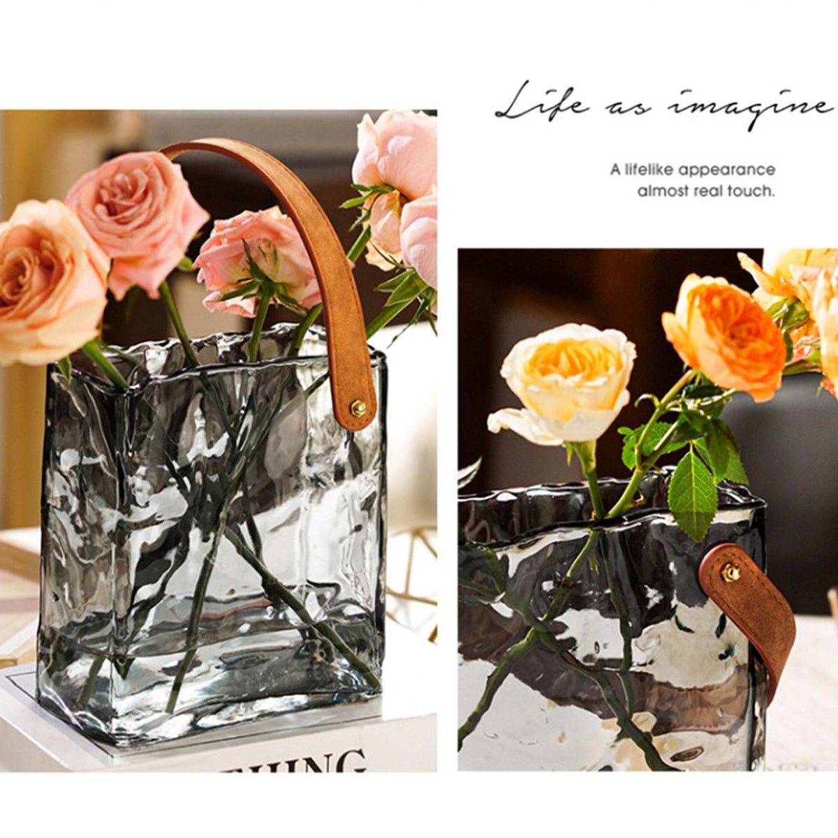 Handbag Vase Original Color Glass Vase Fish Tank Glass Vase Handmade Vase