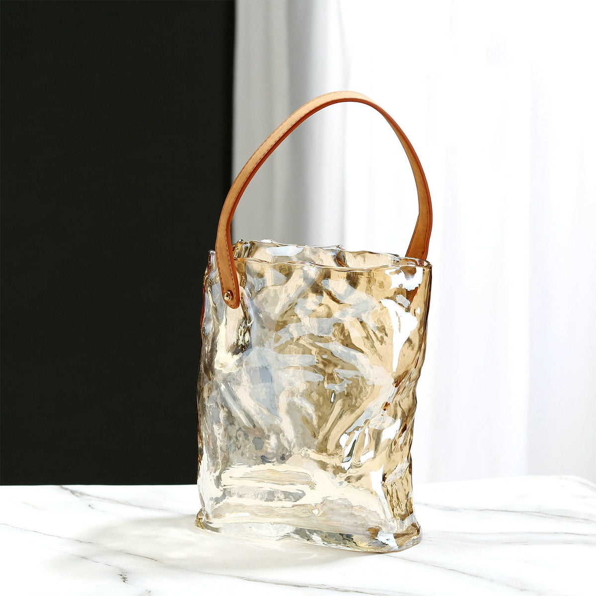 Handbag Vase Original Color Glass Vase Fish Tank Glass Vase Handmade Vase