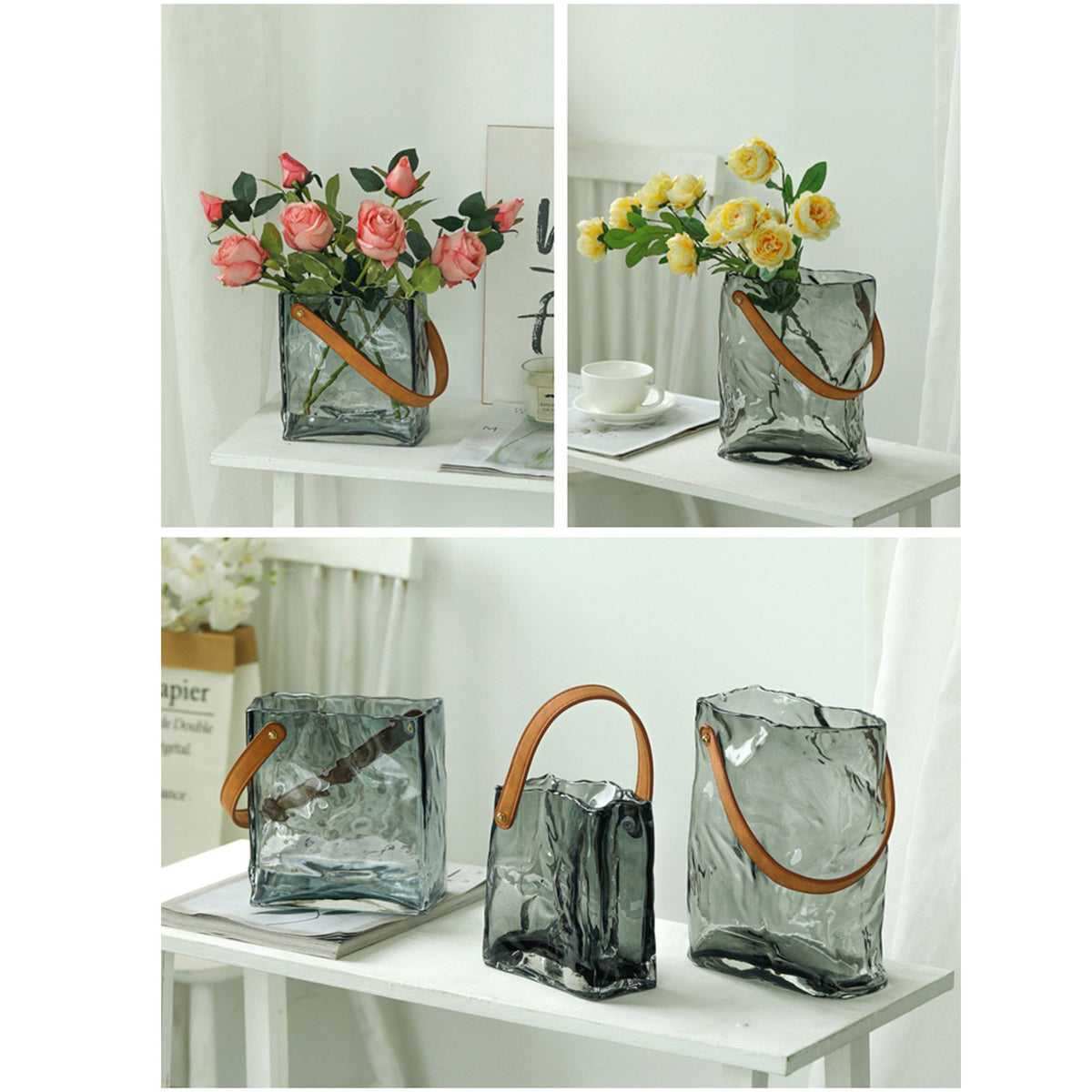 Handbag Vase Original Color Glass Vase Fish Tank Glass Vase Handmade Vase