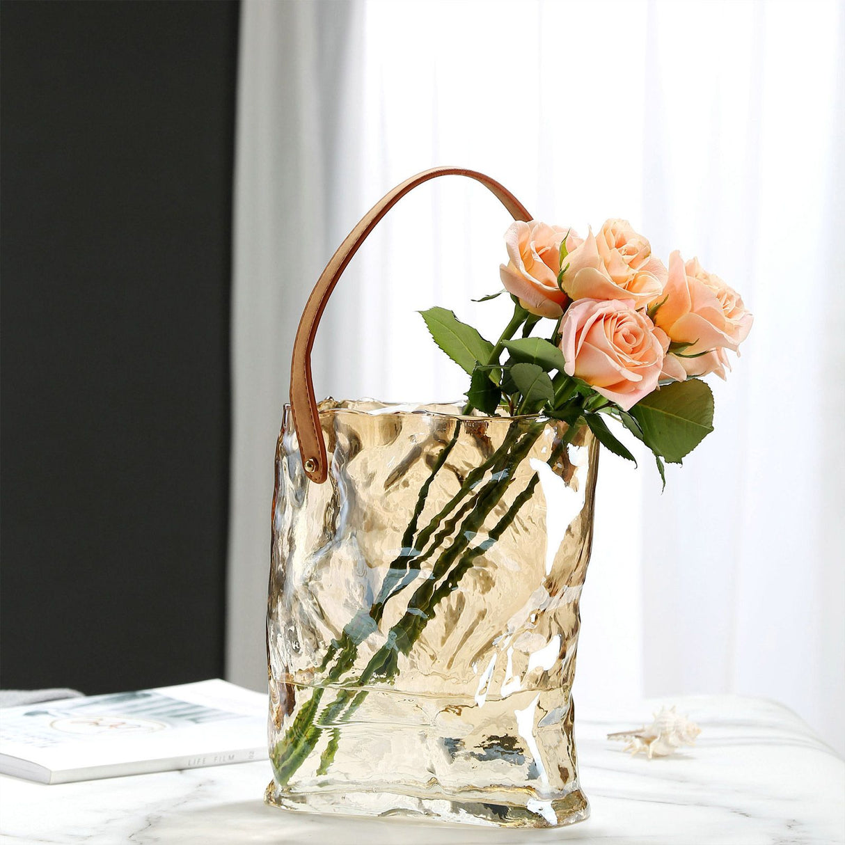 Handbag Vase Original Color Glass Vase Fish Tank Glass Vase Handmade Vase