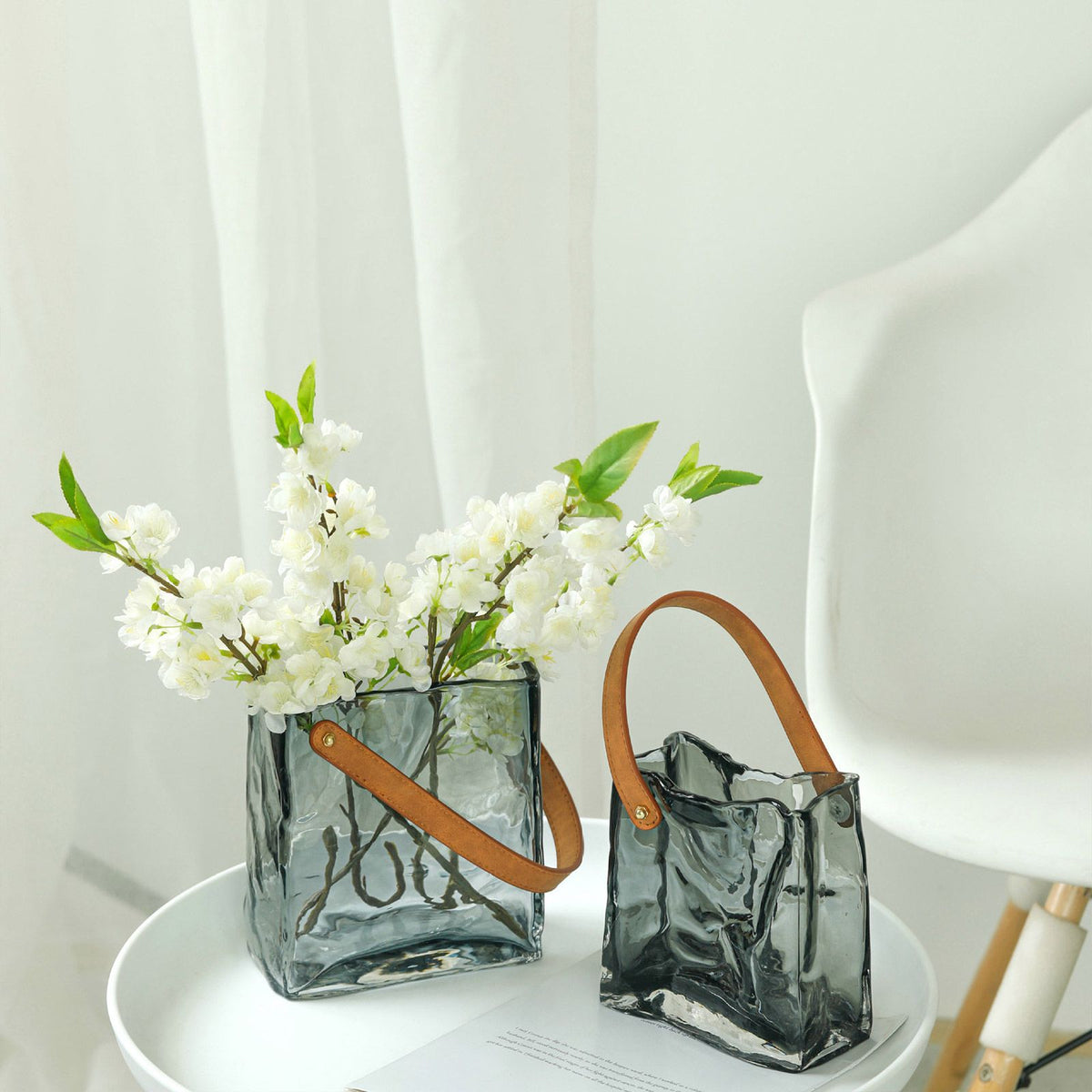 Handbag Vase Original Color Glass Vase Fish Tank Glass Vase Handmade Vase