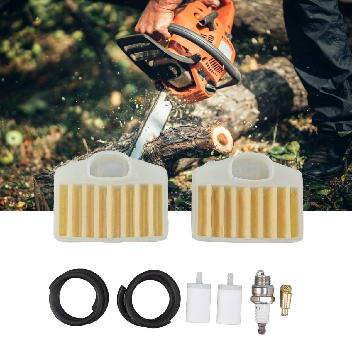 Chainsaw Air Filter Kit Professional Chainsaw Air Filter Spark Plug Set for Husqvarna 362 365 371 372 372XP Chainsaws