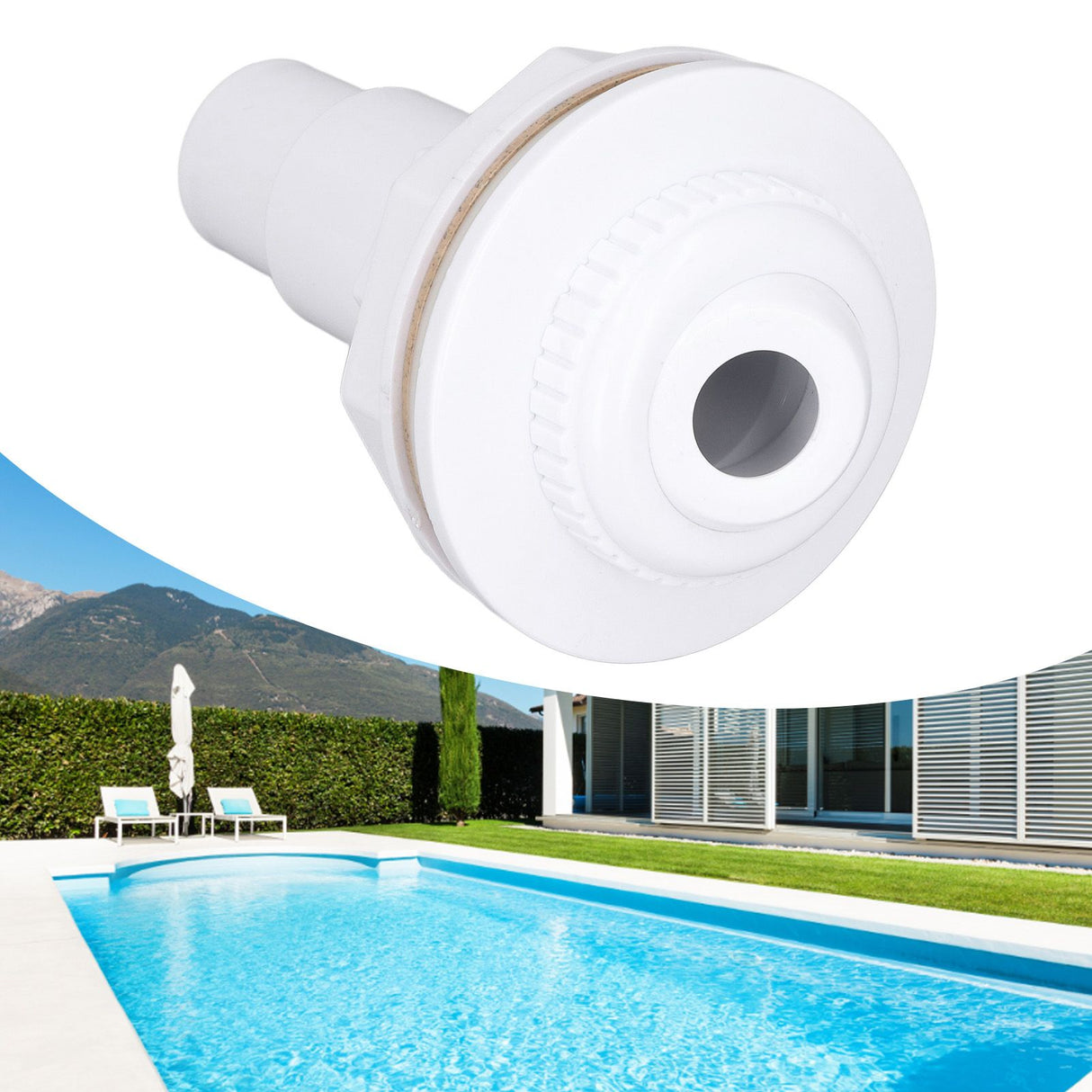 Complete Return Outlet Jet Fitting for Above Ground Swimming Pool with Gasket 1in Pipe Adapter