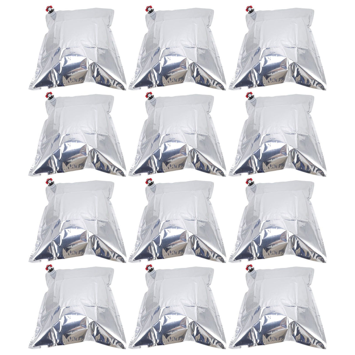 12PCS Water Storage Container Foldable Heat Preservation Emergency Water Bag with Tap for Camping