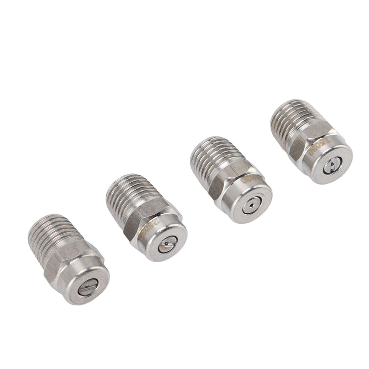 4Pcs Threaded Nozzles 22mm 304 Stainless Steel G1/4 External Thread Pressure Washer Accessories 1.07mm/0.42in Hole Diameter