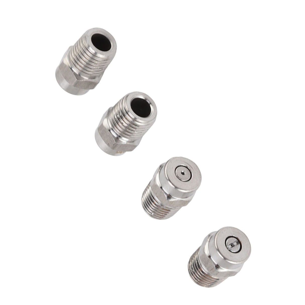 4Pcs Threaded Nozzles 22mm 304 Stainless Steel G1/4 External Thread Pressure Washer Accessories 1.07mm/0.42in Hole Diameter