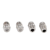 4Pcs Threaded Nozzles 22mm 304 Stainless Steel G1/4 External Thread Pressure Washer Accessories 1.07mm/0.42in Hole Diameter - Rear View