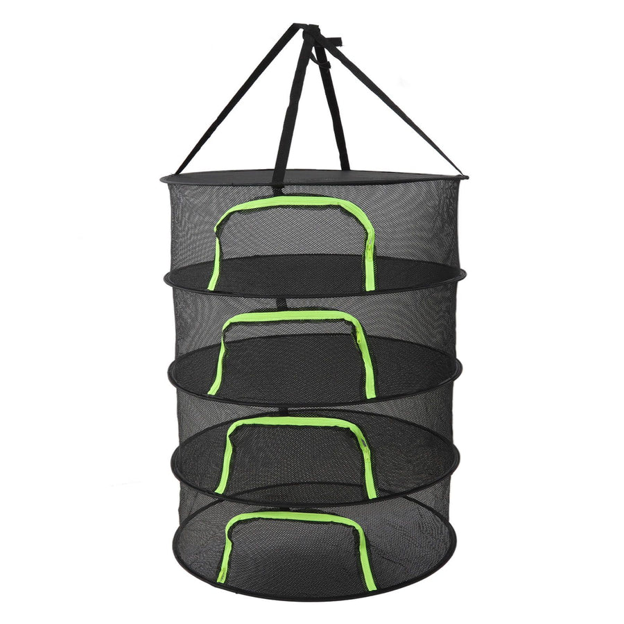 Foldable Plant Drying Net Multilayer Zipper Closure Design 60cm Diameter Herb Buds Dry Net with Storage Bag 4 Layers