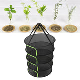 Foldable Plant Drying Net Multilayer Zipper Closure Design 60cm Diameter Herb Buds Dry Net with Storage Bag 4 Layers