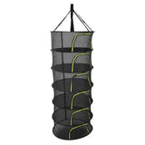 Foldable Plant Drying Net Multilayer Zipper Closure Design 60cm Diameter Herb Buds Dry Net with Storage Bag 6 Layers - Side View