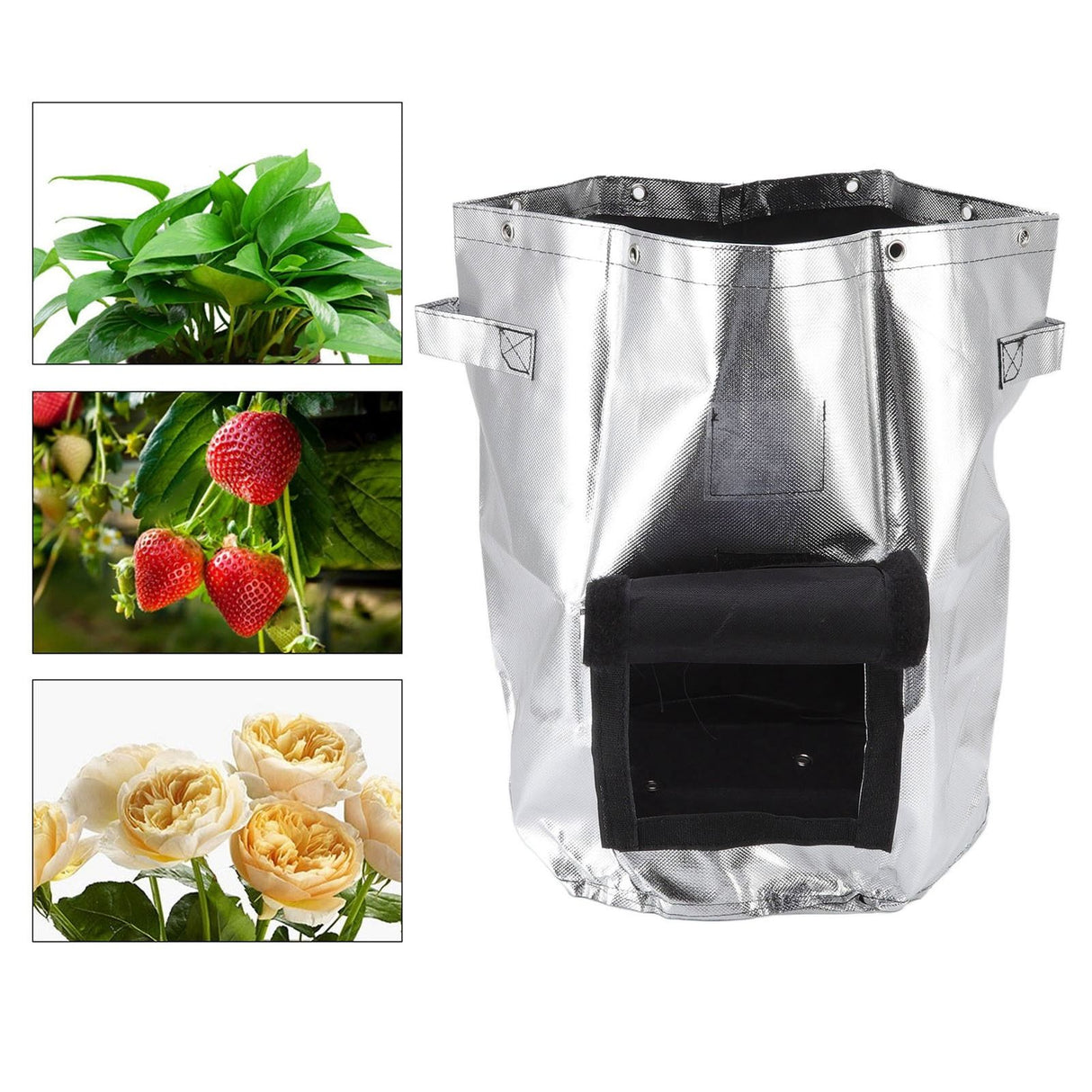 Silver Potato Grow Bag Waterproof Openable Planting Bucket for Plant Vegetable Flower L 43 Liters 10 Gallons