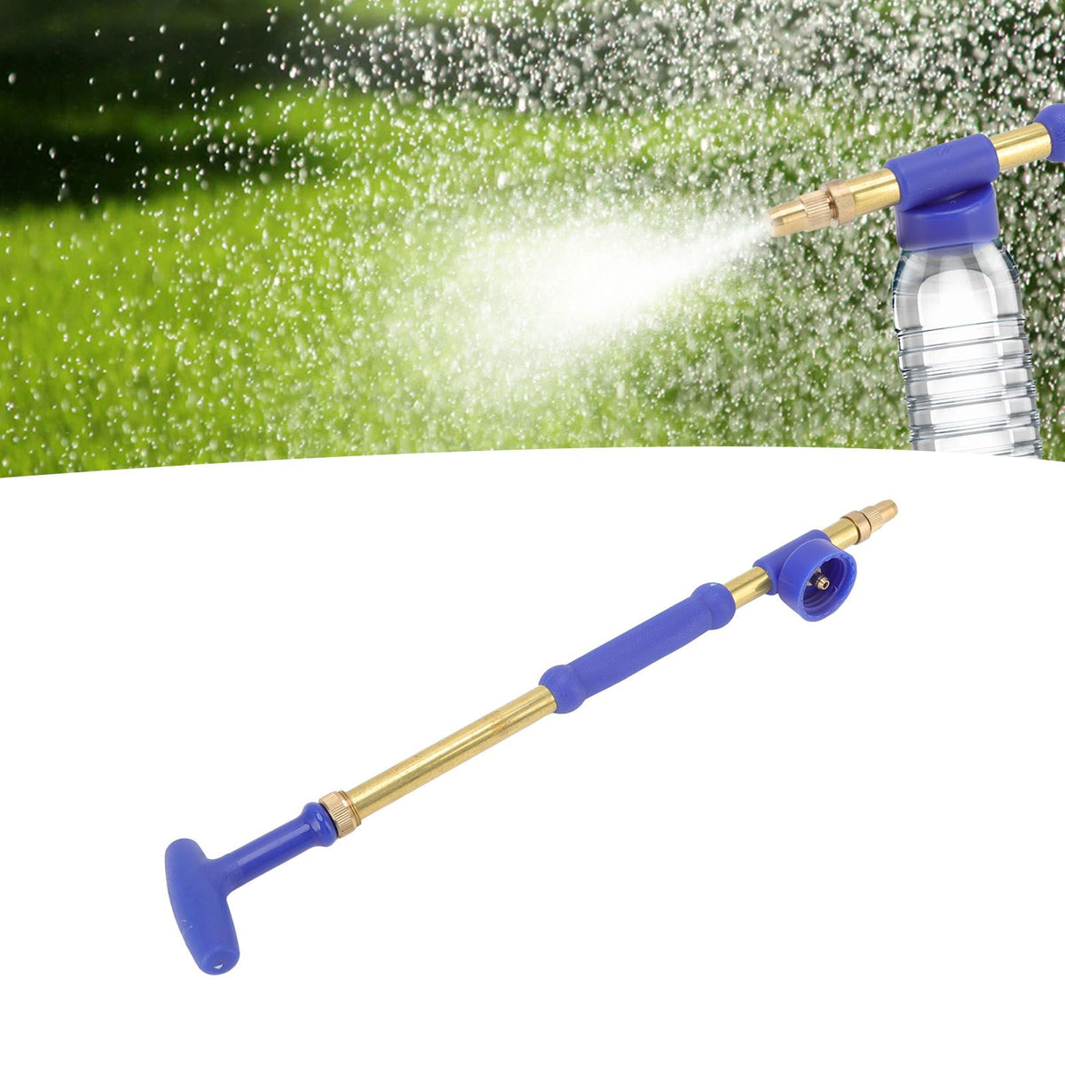 Garden Drink Bottle Manual Sprayer Plastic Copper 36.5mm Handheld Push Pull Single Head Atomizing Sprayer for Courtyard