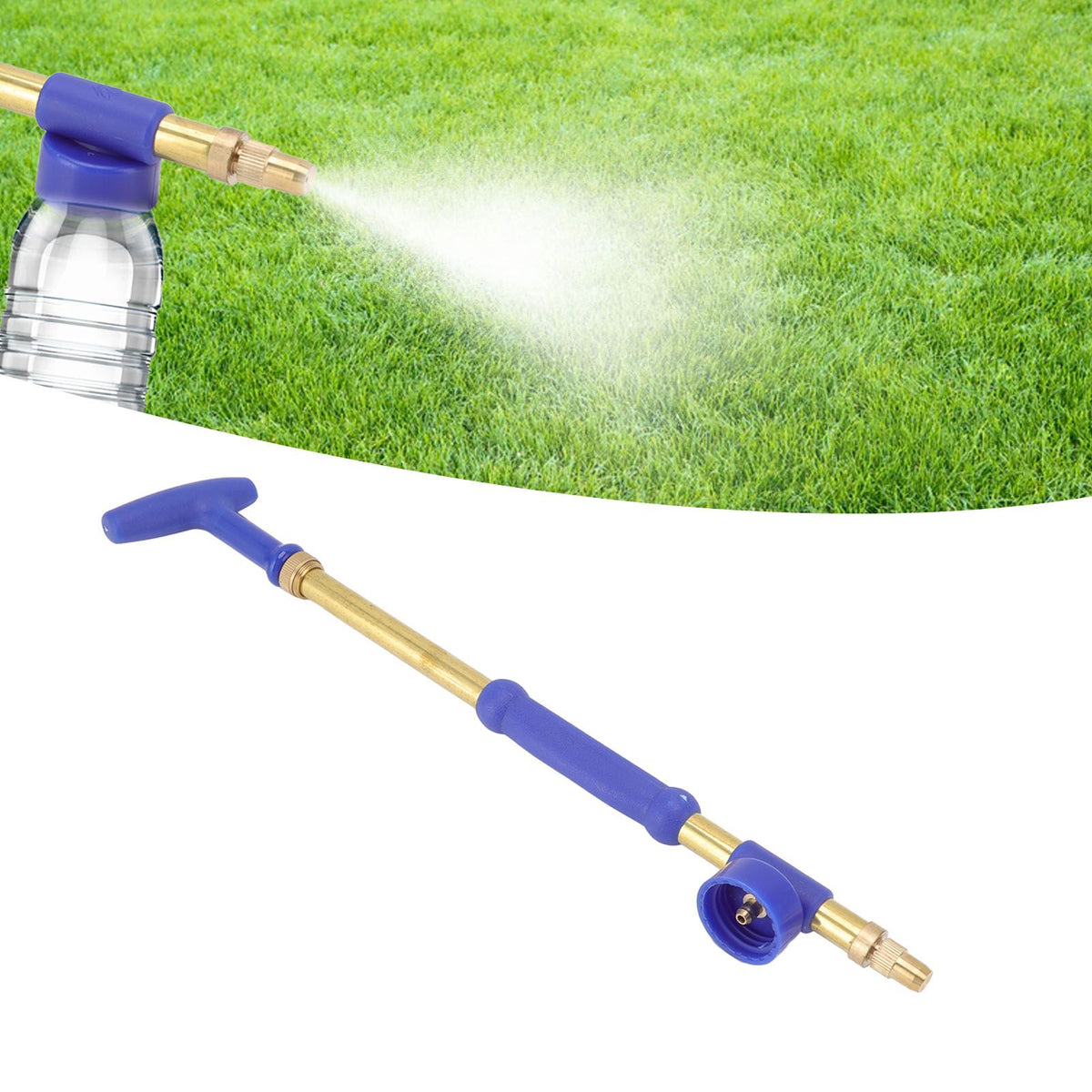 Garden Drink Bottle Manual Sprayer Plastic Copper 36.5mm Handheld Push Pull Single Head Atomizing Sprayer for Courtyard