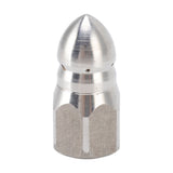 High Pressure Washer Spray Nozzle Stainless Steel Sewer Jetting Nozzle for Industrial Pipe Cleaning G1/4 Internal Thread - Front View