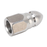 High Pressure Washer Spray Nozzle Stainless Steel Sewer Jetting Nozzle for Industrial Pipe Cleaning G1/4 Internal Thread