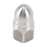 High Pressure Washer Spray Nozzle Stainless Steel Sewer Jetting Nozzle for Industrial Pipe Cleaning G1/4 Internal Thread - Close-Up Angle
