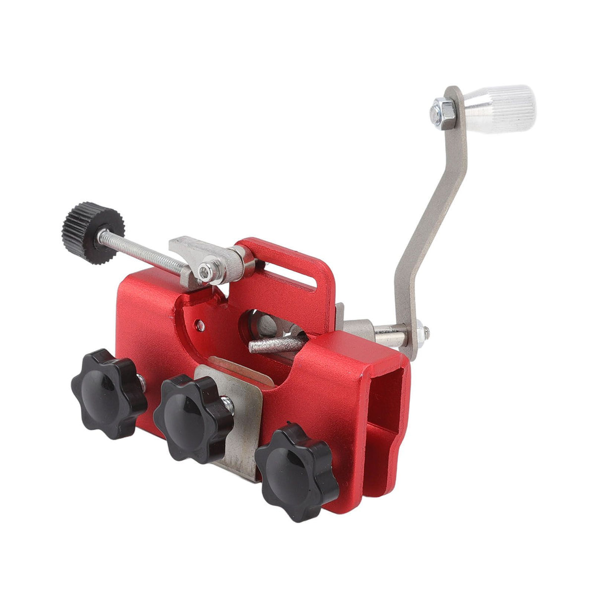 Chainsaw Sharpener Portable Lightweight Hand Crank Chain Sharpening Jig for Electric Saws Red