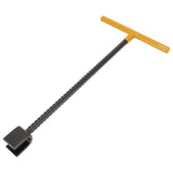 Steel Water Meter Key Wrench Multifunction T Handle Curb Key With 4 Way Utility Tool for Valves Faucets Yellow - Rear View