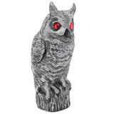 Solar Powered Owl Glowing Eyes Lifelike Appearance Waterproof Sun Resistant Bird Repeller for Home Garden Patio Fence - Close-Up Angle