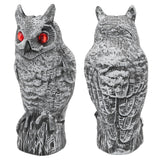 Solar Powered Owl Glowing Eyes Lifelike Appearance Waterproof Sun Resistant Bird Repeller for Home Garden Patio Fence