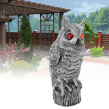 Solar Powered Owl Glowing Eyes Lifelike Appearance Waterproof Sun Resistant Bird Repeller for Home Garden Patio Fence