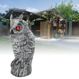 Solar Powered Owl Glowing Eyes Lifelike Appearance Waterproof Sun Resistant Bird Repeller for Home Garden Patio Fence