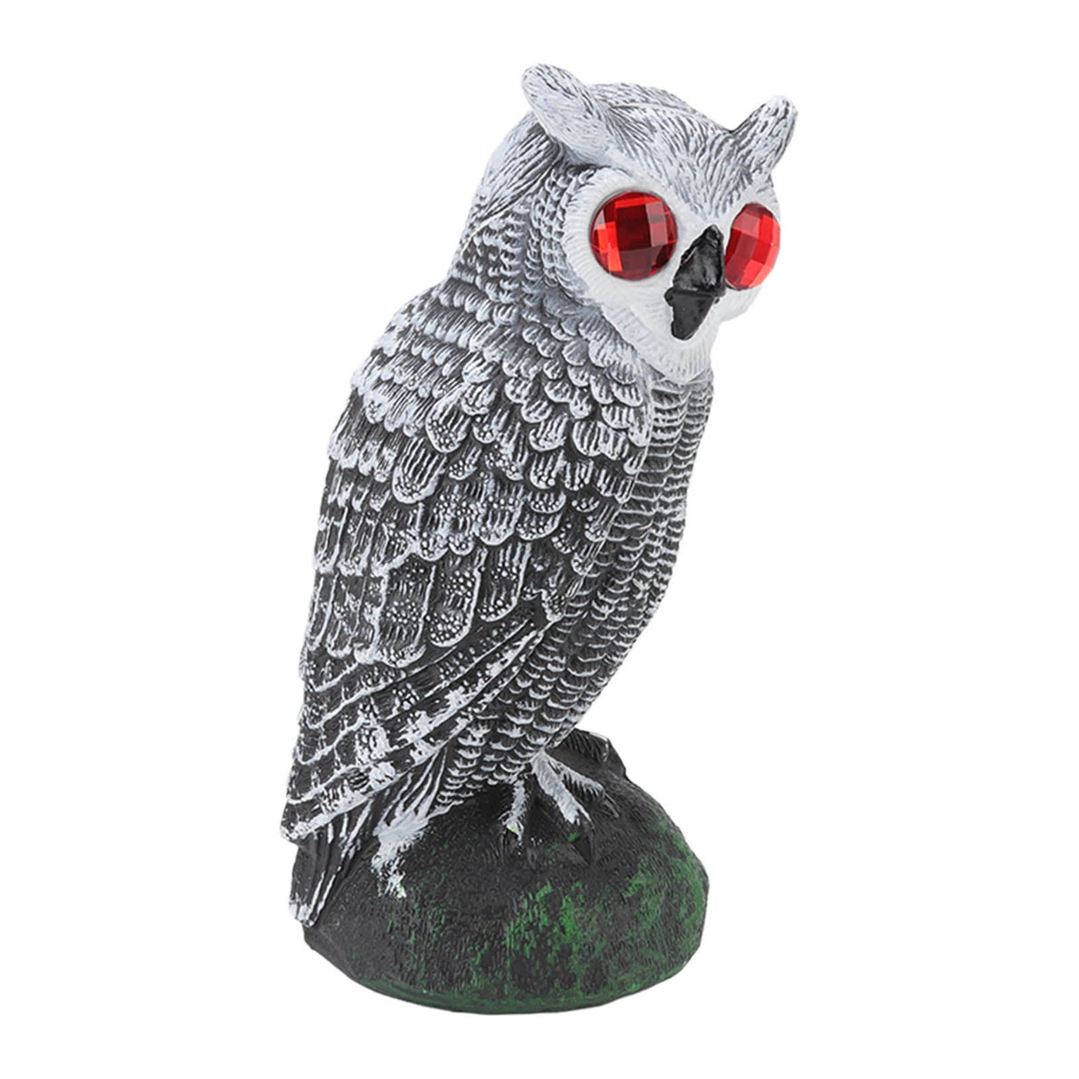 Owl Bird Deterrent Garden Plastic Red Eyes Owls to Keep Birds Away Fine Details Wear Resistant Owls to Keep Birds Away Elbow Cat Plain White