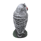 Owl Bird Deterrent Garden Plastic Red Eyes Owls to Keep Birds Away Fine Details Wear Resistant Owls to Keep Birds Away Elbow Cat Plain White - Top-Down View