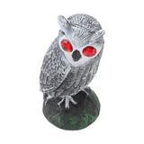 Owl Bird Deterrent Garden Plastic Red Eyes Owls to Keep Birds Away Fine Details Wear Resistant Owls to Keep Birds Away Elbow Cat Plain White - Rear View