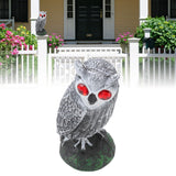 Owl Bird Deterrent Garden Plastic Red Eyes Owls to Keep Birds Away Fine Details Wear Resistant Owls to Keep Birds Away Elbow Cat Plain White - Extra Image