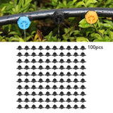 100pcs Drip Emitter 4mm Pressure Compensation Uniform Flowing PP Irrigation Watering Dripper Emitter for Large Terrain 4L Black - Extra Image