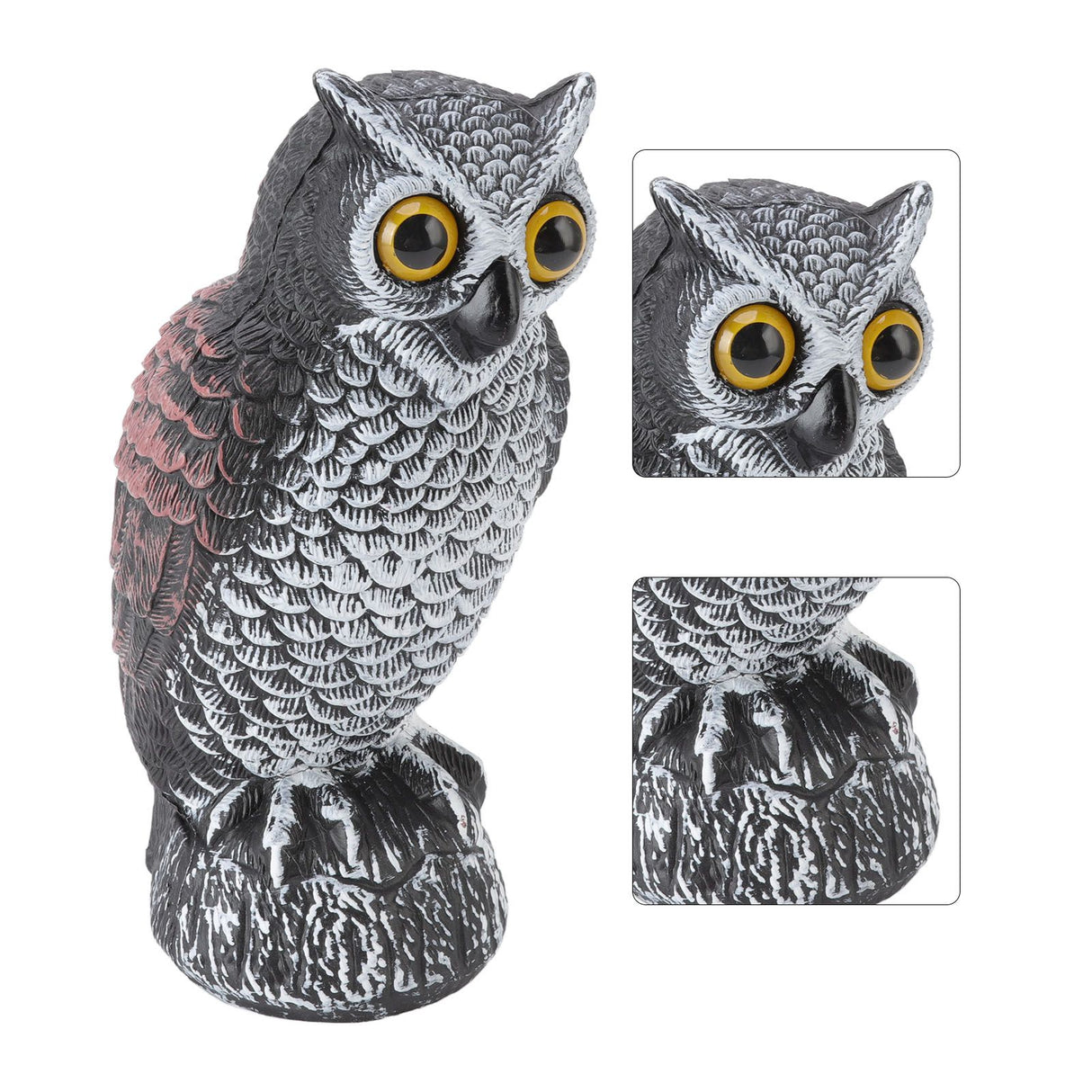 Owl Bird Deterrent Garden Plastic Owls to Keep Birds Away Waterproof Sunscreen Owl to Scare Birds Away Fake Owl for Birds