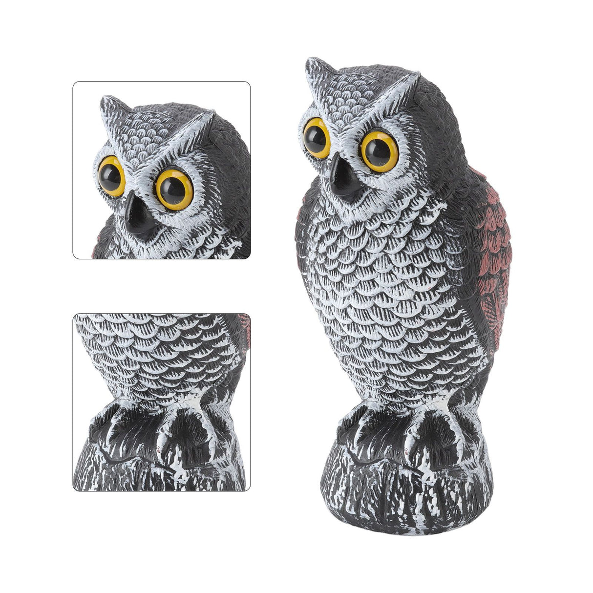 Owl Bird Deterrent Garden Plastic Owls to Keep Birds Away Waterproof Sunscreen Owl to Scare Birds Away Fake Owl for Birds