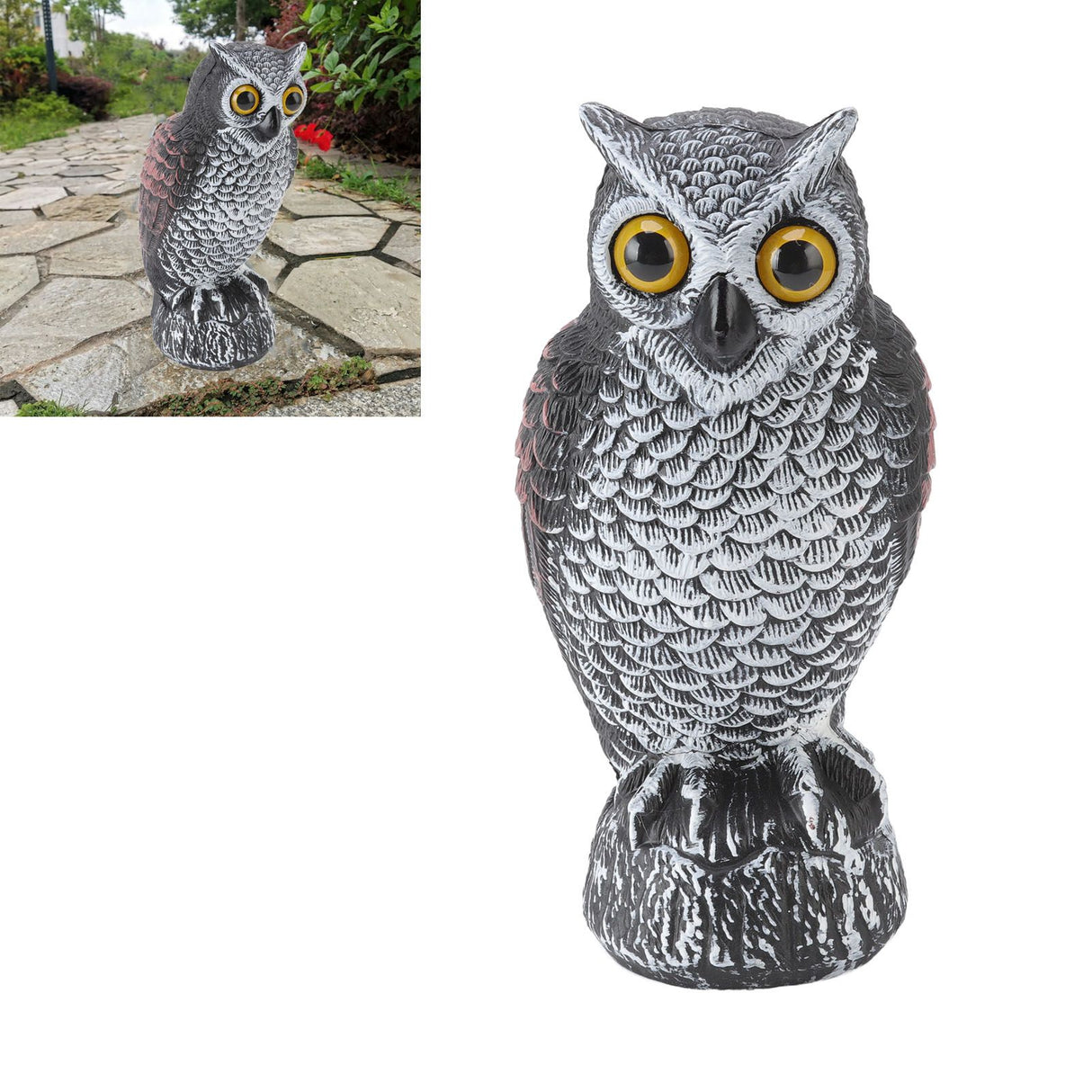Owl Bird Deterrent Garden Plastic Owls to Keep Birds Away Waterproof Sunscreen Owl to Scare Birds Away Fake Owl for Birds