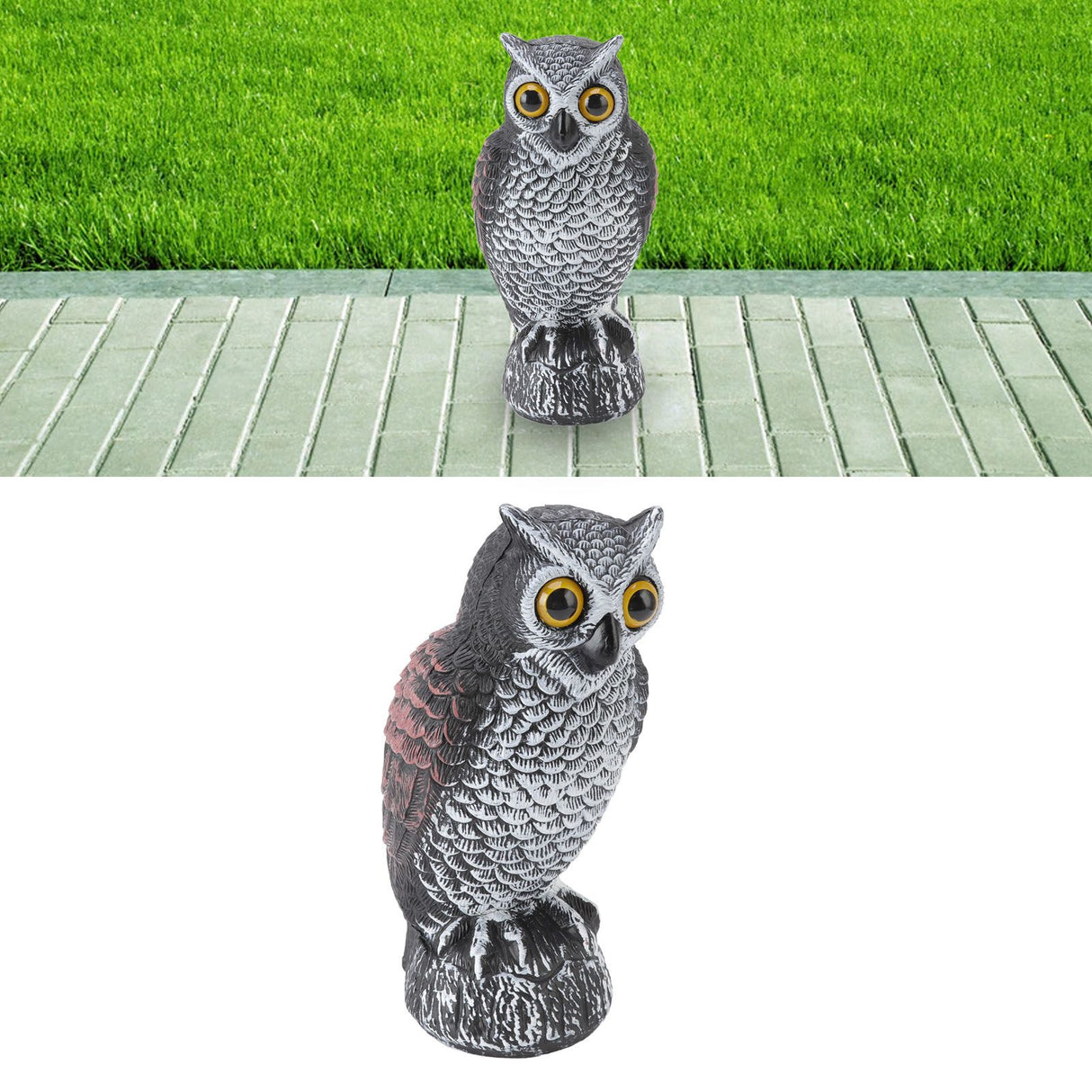 Owl Bird Deterrent Garden Plastic Owls to Keep Birds Away Waterproof Sunscreen Owl to Scare Birds Away Fake Owl for Birds