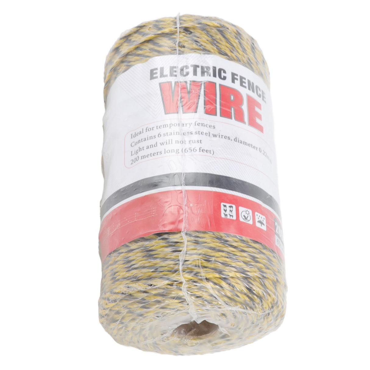 Electric Fence Polywire 6 Strand Stainless Steel 200M Poly Wire for Farm Protection MLD‑040C