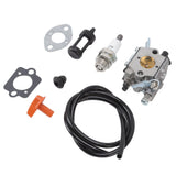 Trimmer Carburetor Replacement 4126 120 0600 Fuel Line Spark Plug and Filter Set for Stihl - 45-Degree Angle