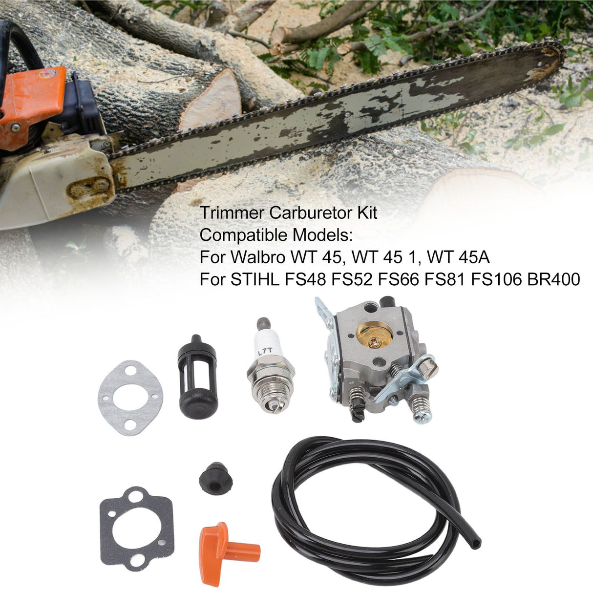 Trimmer Carburetor Replacement 4126 120 0600 Fuel Line Spark Plug and Filter Set for Stihl