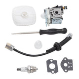 Leaf Blower Carburetor Kit Gasket Primer Bulb Cover Fuel Line Assembly Filter A021003660 for PB 250 - 45-Degree Angle