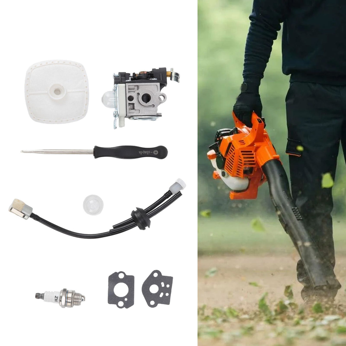 Leaf Blower Carburetor Kit Gasket Primer Bulb Cover Fuel Line Assembly Filter A021003660 for PB 250