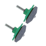 2Pcs Lawn Mower Blade Sharpener Stainless Steel ABS Drill Blade Accessories for Garden Courtyard Green