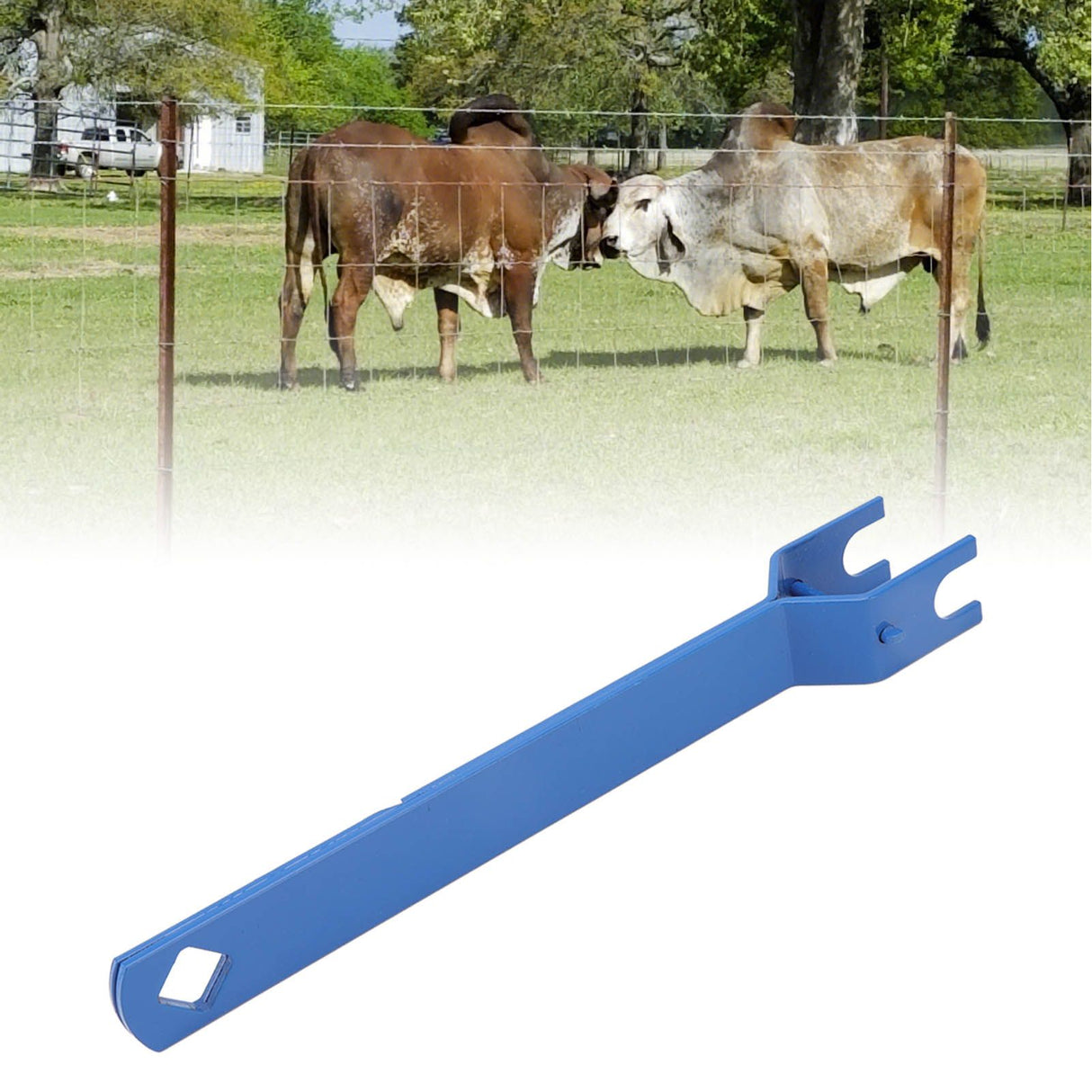 Electric Fence Strainer Handle Steel Fence Tightener Tool for Husbandry Pasture Fence 28.4x4.5x3cm/11.18x1.77x1.18in