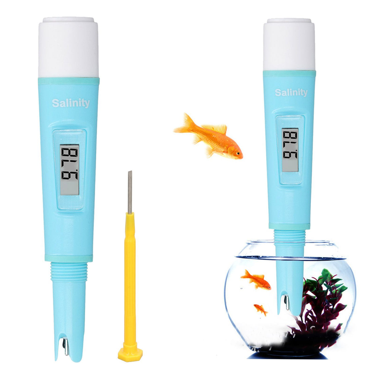 Digital Salinity Meter Portable Handheld High Precise Water Salinity Tester with Screen Display for Aquaculture