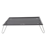 Outdoor Folding Table Aluminum Alloy Stainless Steel Black Portable Picnic Table for Camping Traveling Mountaineering - Top-Down View