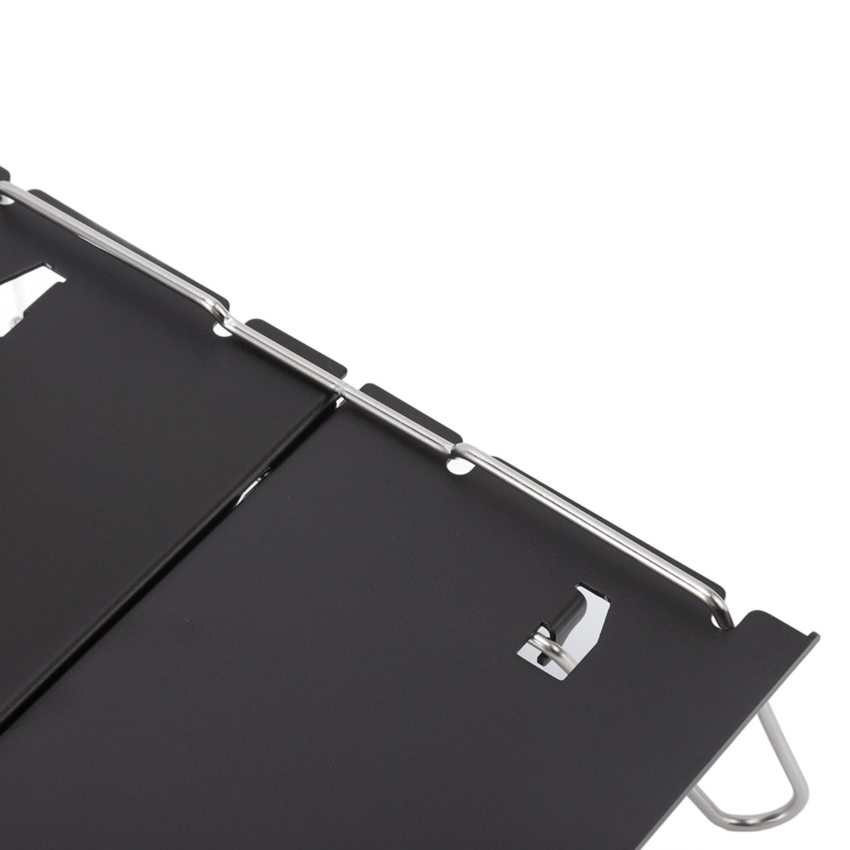 Outdoor Folding Table Aluminum Alloy Stainless Steel Black Portable Picnic Table for Camping Traveling Mountaineering