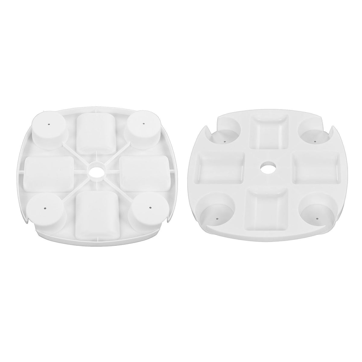 Beach Umbrella Table Tray White Round Umbrella Tray with 4 Cup Holder for Snack Drink