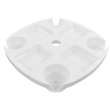 Beach Umbrella Table Tray White Round Umbrella Tray with 4 Cup Holder for Snack Drink