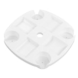 Beach Umbrella Table Tray White Round Umbrella Tray with 4 Cup Holder for Snack Drink